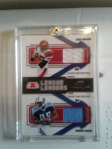 2004 Playoff Prestige League Leaders #LL17 Chad Johnson/Derrick Mason 098/250 - Picture 1 of 2