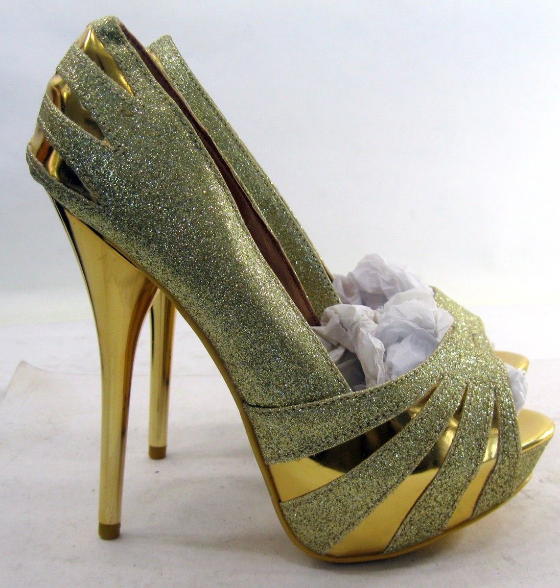 GOLD High Heel PEEP Toe 