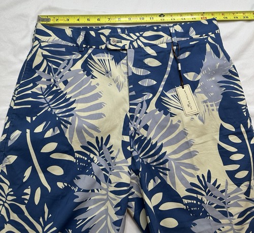 New Peter Millar Golf Shorts Size 34 x 9 Blue Floral Flat Front NWT - Picture 3 of 6