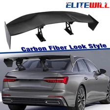 57" Wing Dragon-2 Style Carbon Fiber look Abs GT Trunk Adjustable Spoiler Wing