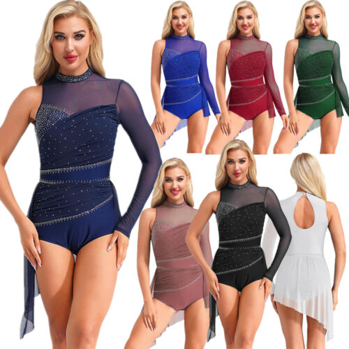 Women Dress Modern Dancewear Gymnastics Leotard Dance Costume Latin Lyrical - Picture 6 of 86