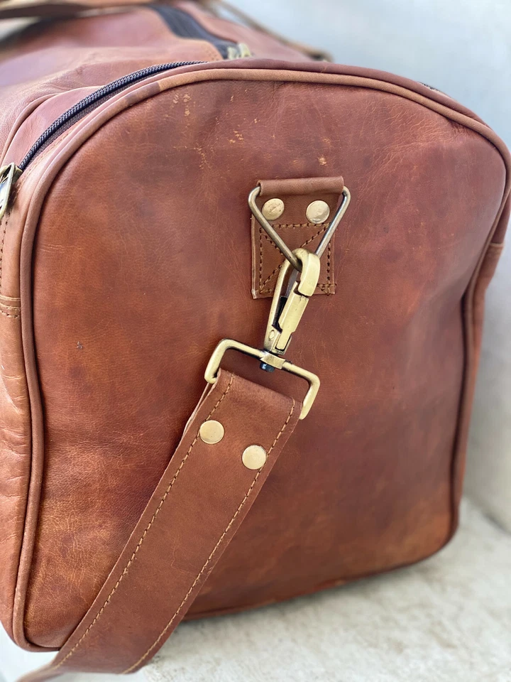 Bolsos de viaje de cuero genuino para hombre de colección multiparous gimnasio fin de semana para pasar la noche Foto 4 de 4