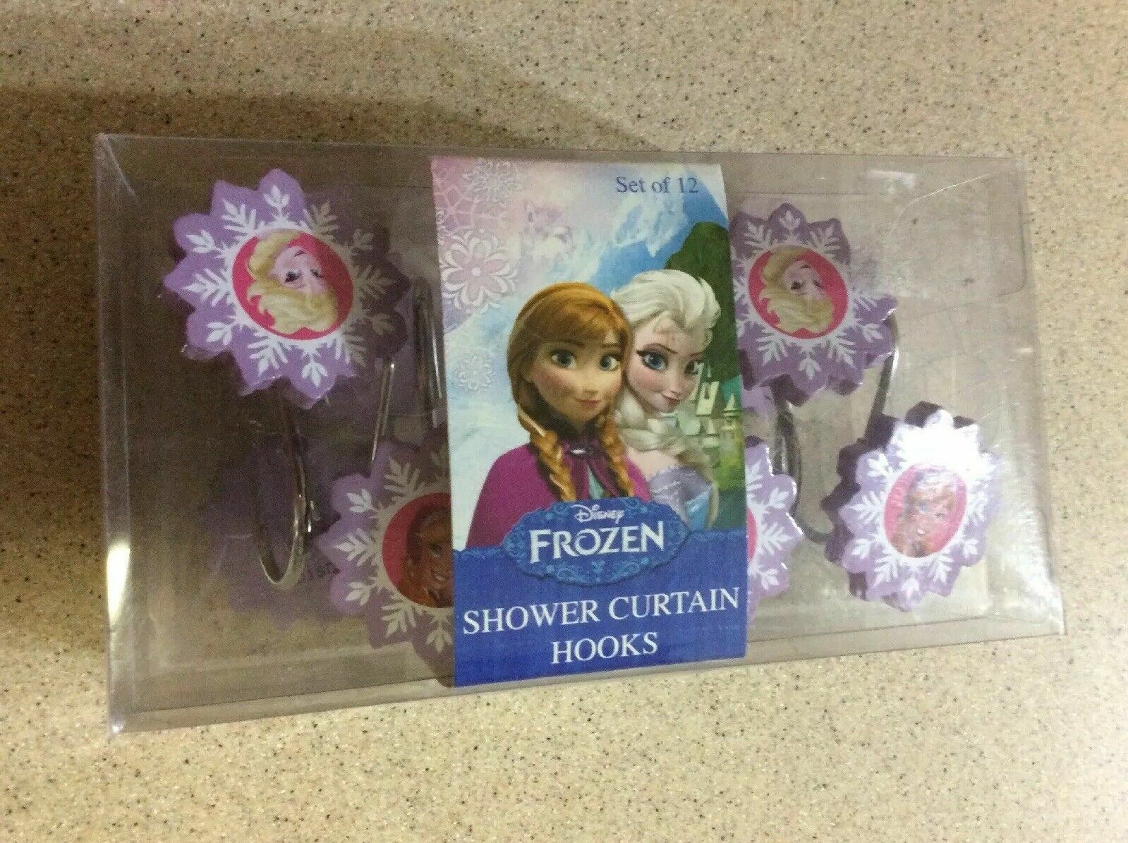 KOHL’S “DISNEY” NIB SET OF 12 FROZEN ELSA & ANNA PURPLE SHOWER CURTAIN