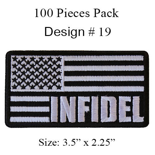100 Pcs Pack Of USA AMERICAN FLAG EMBROIDERED All BORDER 3 3/8 X 2 PATCH - Picture 23 of 47