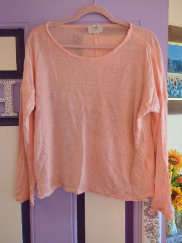 Hush Women’s Long Sleeve Cotton Relaxed Top Peach Large 56" - Picture 2 of 6