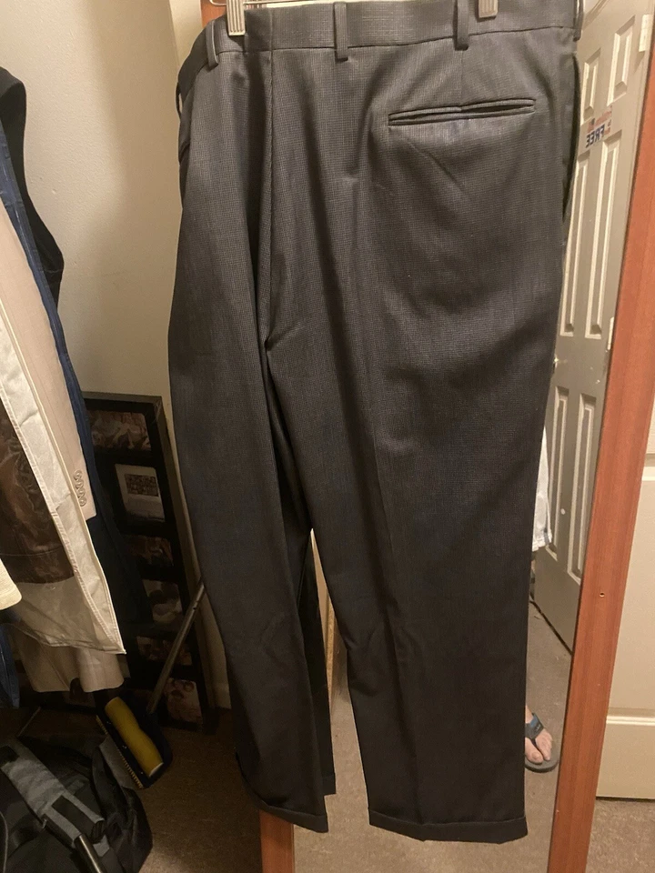 Pantalones de vestir hombre puño, botón, gancho deslizante, 4 bolsillos, 100% lana marrón Foto 2 de 2