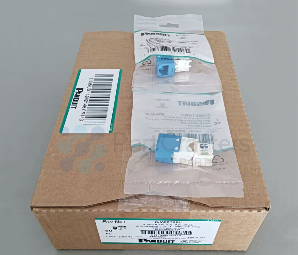 NEW Fits Panduit Giga TX Cat6 jack blue CJ688TGBU BOX OF 50. Free shipping