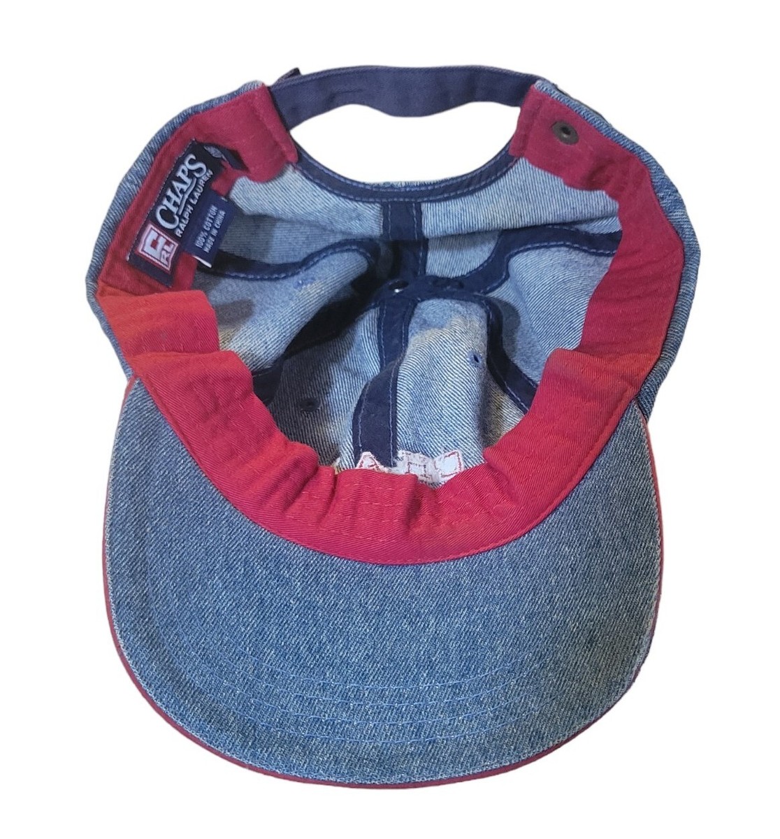 Vintage 90's Embroidered Denim Style CHAPS RALPH LAUREN Hat