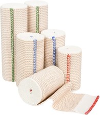 6 Pack 2 3", 2 4", 2 6" Elastic Bandage Wrap Reusable Hook and Loop Rolls