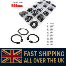 500PC MIXED EXTERNAL CIRCLIP SET RETAINING CIR SIR CLIP SNAP RING ASSORTMENT
