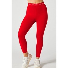 Leggings Yitty Major Etiqueta Modelando Cintura Alta Logo Rojo 1X Lizzo Ropa Activa