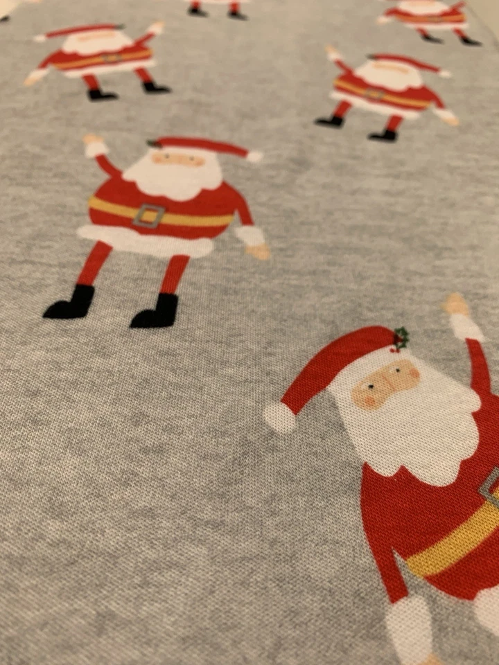 Santa Claus Interlock Pop Jersey Knit Gray Fabric 70”x60” FREE SHIPPING - Image 3 of 4