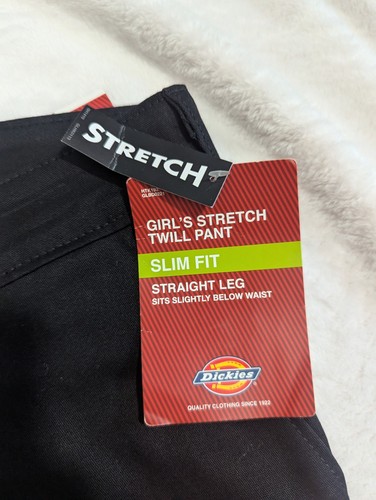 DICKIES MID RISE STRETCH TWILL SKINNY KHAKI PANTS SZ GIRLS 5 - Picture 2 of 4