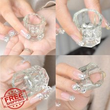 4 Acrylic Dappen Dish Nail Powder Liquid Holder Glass Bowl