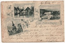 GRUSS aus MARIA POLITZ. Historische Marien-Statue. Jahr 1899