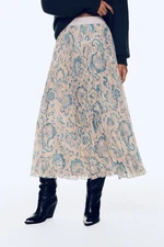 Wilfred Twirl Pleated Floral Midi Skirt XS Buoy Blue Pastel Print Aritzia