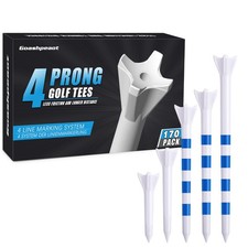 170 Pack Pro Performance Golf Tees   4-Prong Head Reduces Side Spin  5 Sizes...