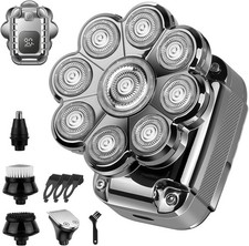 9D Head Shavers for Bald Men, 5-in-1 Electric Rotary Shavers, Upgraded...