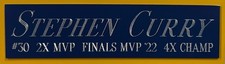 STEPHEN CURRY WARRIORS NAMEPLATE FOR YOUR AUTOGRAPHED SIGNED BASKETBALL JERSEY