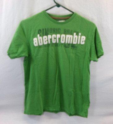 Vintage Abercrombie Kids Size Large Green Quilted Logo Short Sleeve T-shirt