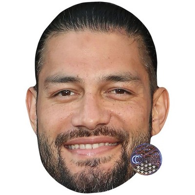 Roman Reigns (Beard) Celebrity Mask, Flat Card Face, Fancy Dress Mask