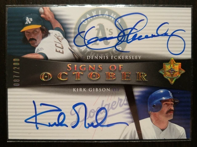 DENNIS ECKERSLEY KIRK GIBSON 2005 ULTIMATE SIGNATURE DUAL AUTO #d 087/200 HOF