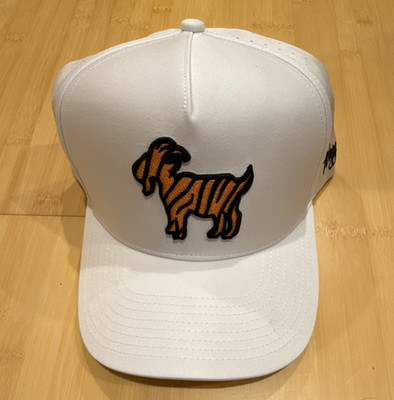 Waggle White Snapback Baseball Cap Goat Patch Adjustable One Size Men's Hat