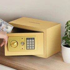 Small Electronic Digital Security Safe Box, Key Password Lock Steel Storage Box