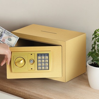 Small Electronic Digital Security Safe Box, Key Password Lock Steel Storage Box