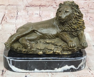 Barye Lion Bronze Statue Sculpture Wildlife Home Decor King of Jungle Art