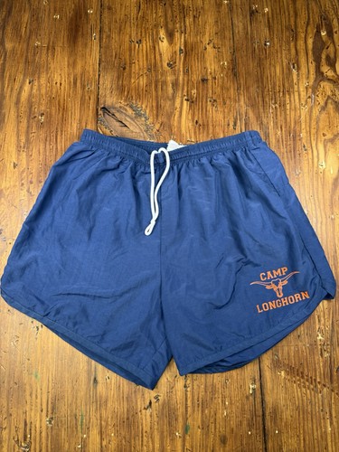 SOFFE Nylon Gym Shorts L Run Navy Blue Camp Longhorn University of Texas Austin - Picture 2 of 9