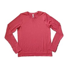 Lululemon Breeze By Long Sleeve Squad Shirt Womens 6 Orange Coral Breathable