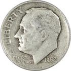 1952 D Roosevelt Dime Circulated Silver 10c Coin Collectible