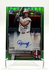 2025 Bowman Draft Quentin Young 1st Bowman True Green Refractor Auto /99 Twins