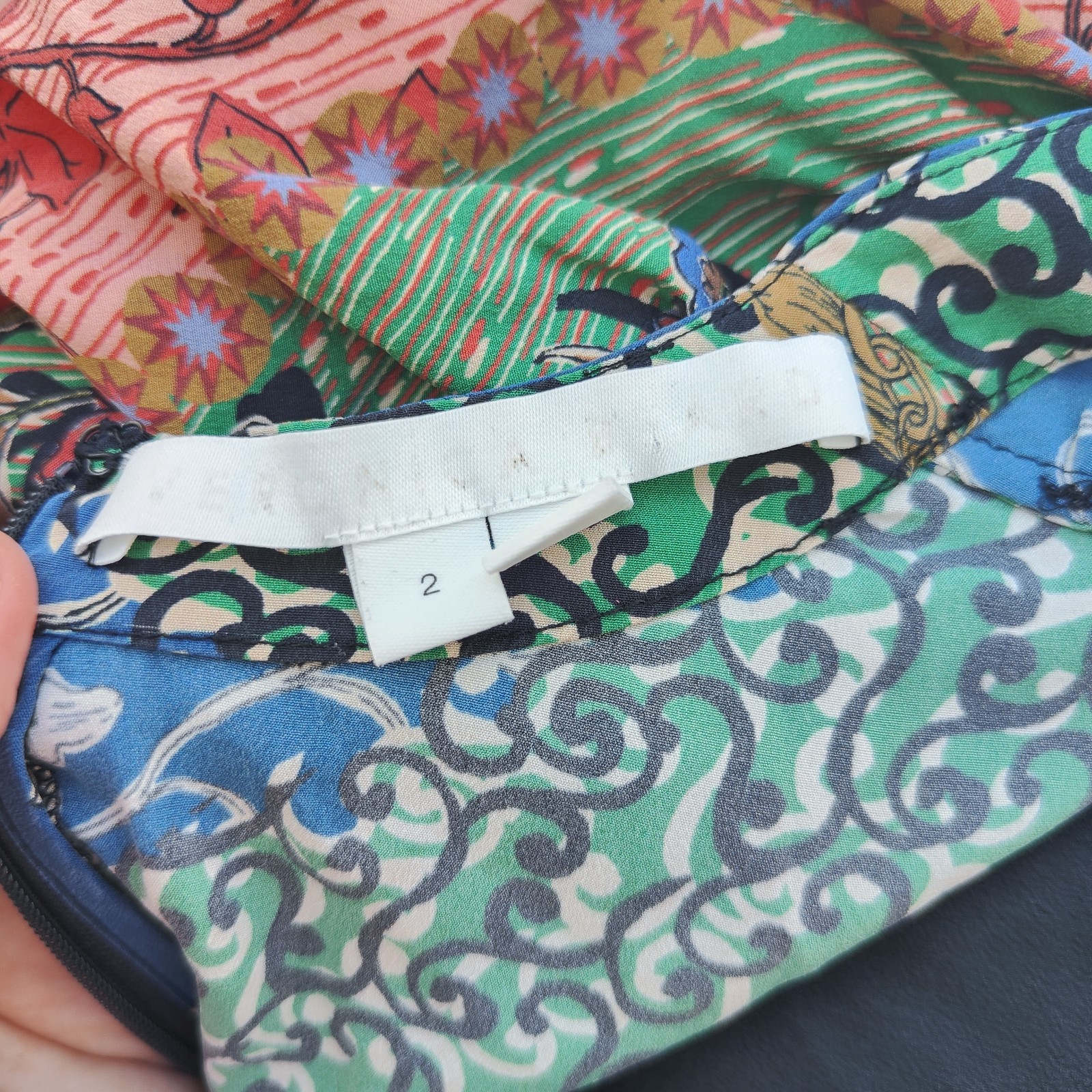 Veronica Beard Mary Ruched Silk Patchwork Dress S… - image 6