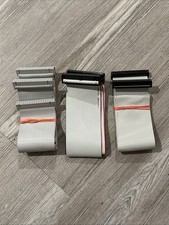 Lot of 3 IDE Cables 40 Pin Female 20x2 Flat Ribbon IDC, 2ft w 3 Connectors