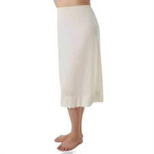 Shadowline Lingerie Half Slip With Wide Lace Beige