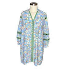 DIANE VON FURSTENBERG Floral Print V Neck Jessica Mini Dress Blue FLAWED