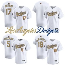 Men's Dodgers White 2025 Gold Collection Jersey