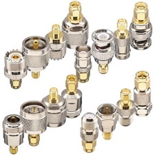 16-Piece SMA RF Coax Adapter Kit to BNC N F UHF PL259 SO239 RTL-SDR Ham Radio