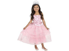 Wicked Glinda Premium Pink Bubble Dress Costume Girls 4-6X Tiara Official New