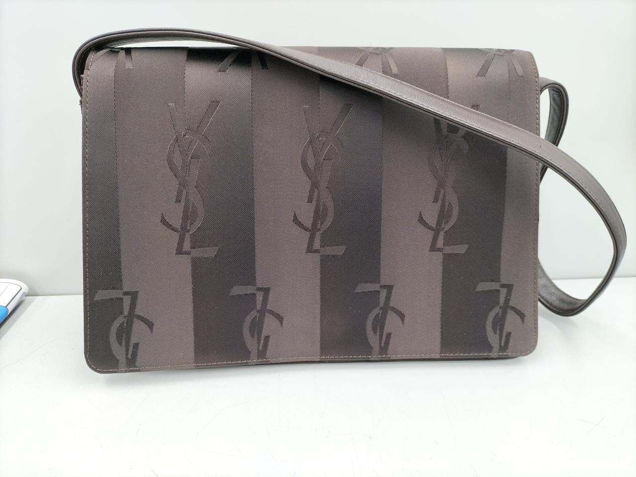 Modello monospalla nylon marrone YVES SAINT LAURENT