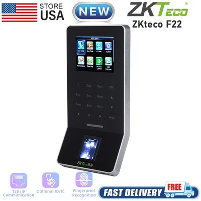 ZKTeco F22 Time Clock for Small Business Biometric Fingerprint 2.4-inch Screen