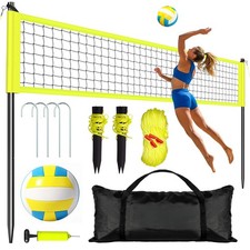 Portable Outdoor 32FT Volleyball Net Set Heig...