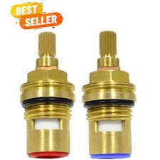 Durable 1/2" Quarter Turn Brass Faucet Cartridges with O-Ring - Hot  Cold Pair