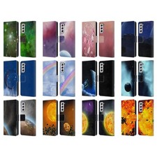 SIMONE GATTERWE CLOUD AND SPACE LEATHER BOOK WALLET CASE FOR SAMSUNG PHONES 4