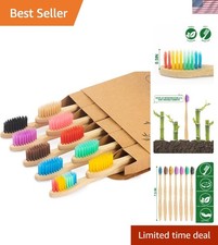 Eco-Friendly Charcoal Infused Toothbrushes - 10 Pack, Gentle for Sensitive Gums