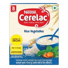 CERELAC Baby Cereal with Milk, Rice Vegetables From 8 to 24 Months 300 gm