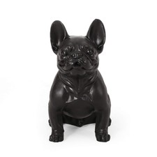 Christopher Knight Home Tamara French Bulldog Garden Statue Matte Black