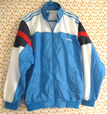 Veste Adidas Toile 90'S Nylon Polyamide Vintage Bleu France Jacket - 177 / L - Photo 1/4